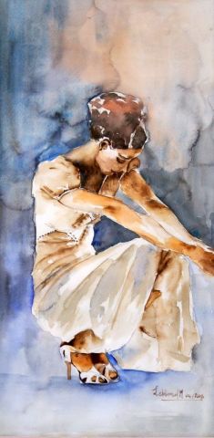 Jeune fille accroupie 